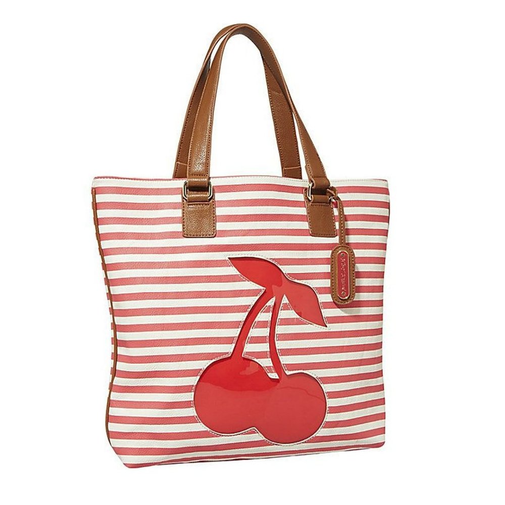 Betsey Johnson Cut It Out Tote Guava Cherries NWT